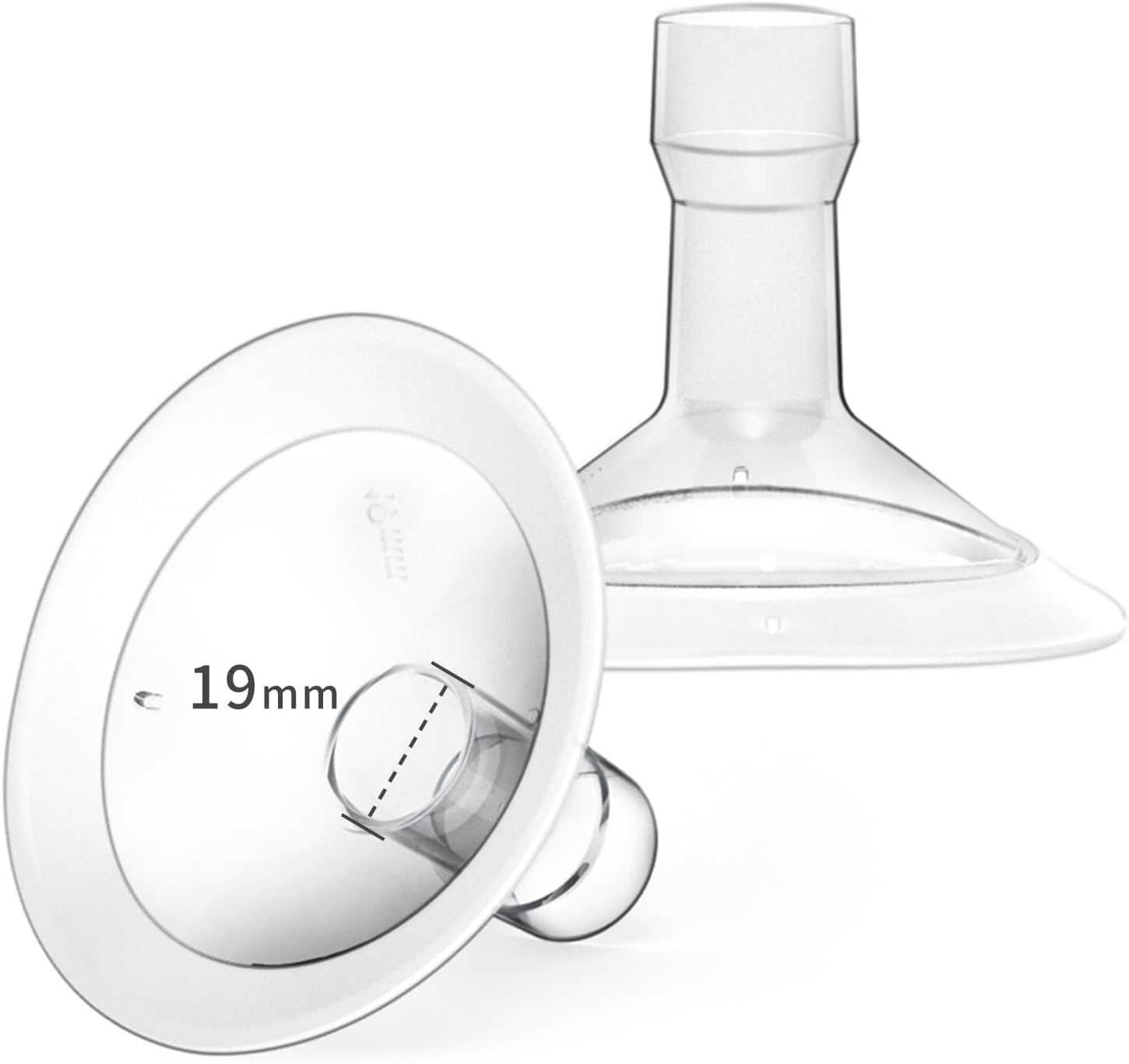 19mm Oval Flanges Breast Pump Parts Compatible with Medela Breast Pumps PersonalFit, Maxflow, Freestyle Flex Swing Maxi Connector