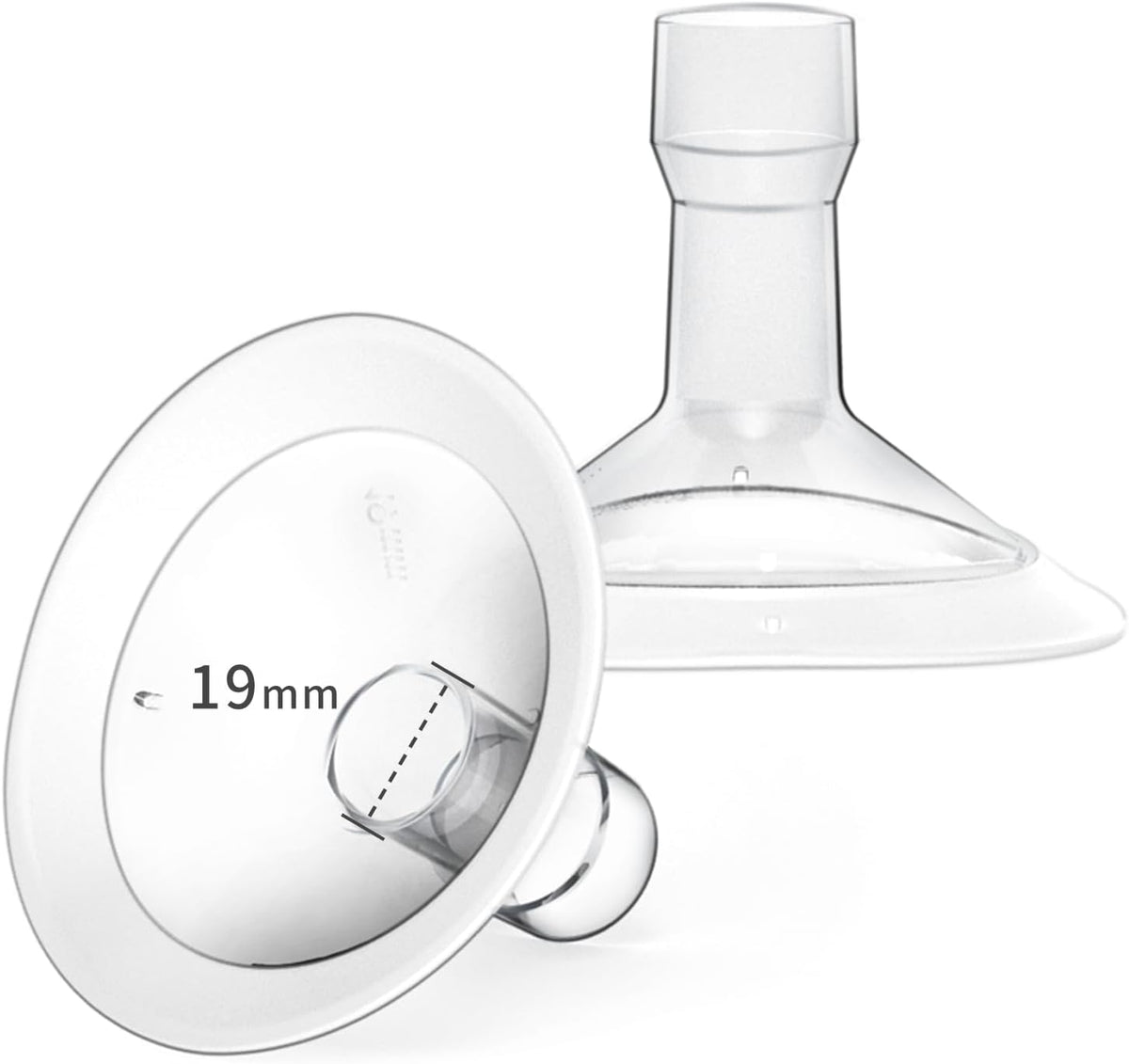 19mm Oval Flanges Breast Pump Parts Compatible with Medela Breast Pumps PersonalFit, Maxflow, Freestyle Flex Swing Maxi Connector