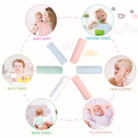 Orighty Baby Burp Cloths, 8 Pack Burping Cloths for Babies, 20 x 10 Inch