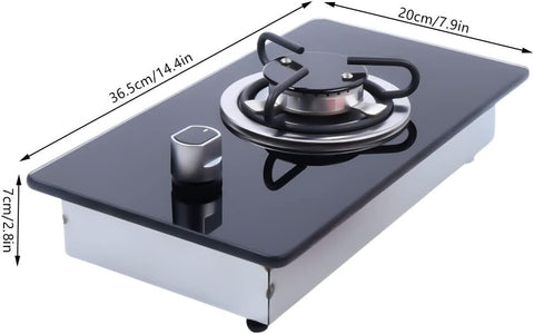 Gas Cooktop, 1 Burner Boat Caravan RV Camper LPG Gas Stove Hob With Tempered Glass, Durable Single Countertop Gas Stove With Multi-Level Fire Adjustment Suitable for Outdoor Apartments