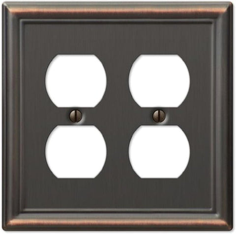 AmerTac 149TTDBN Chelsea Steel Double Toggle/Single Duplex Wallplate, Brushed Nickel