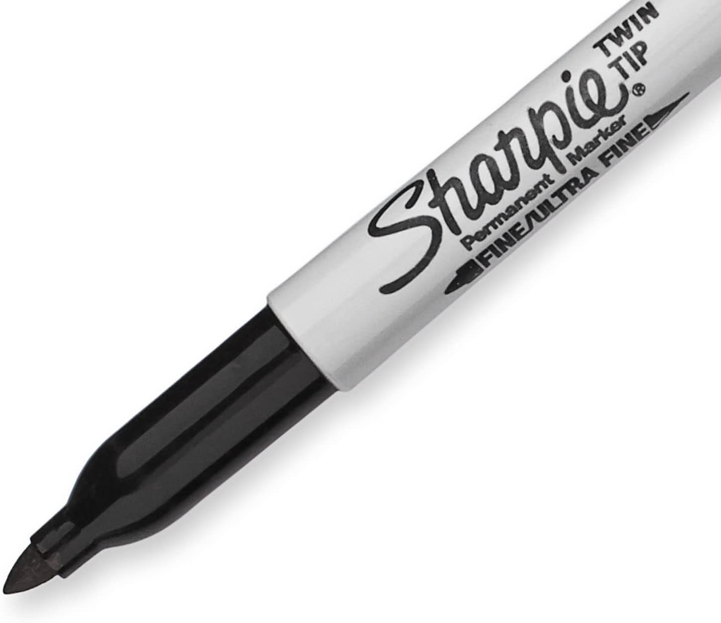 Sharpie Twin Tip Permanent Markers, Fine and Ultra Fine, Black, 4 Count