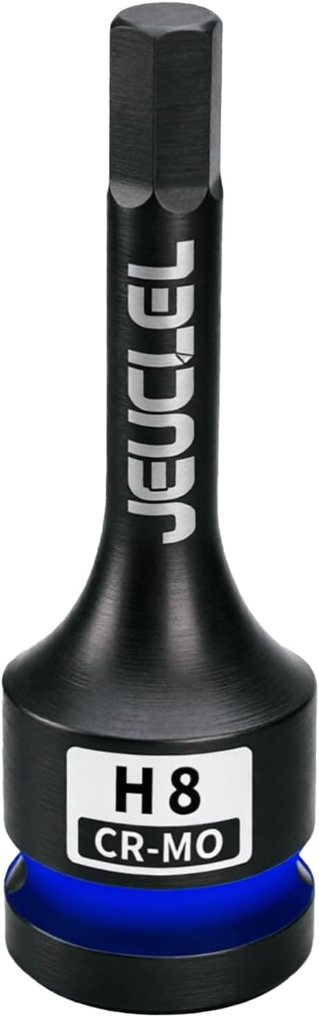 8mm Hex Impact Bit Socket, H8 1/2" Drive Allen Socket, Cr-Mo Steel