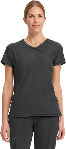 Cherokee Infinity Scrub Top for Women Mock Wrap Stretch