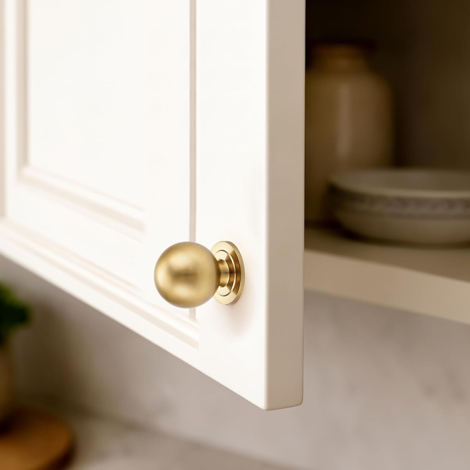 Polished Champagne Bronze Cabinet Knobs, 2 Pack Round Dresser Knobs 0.95"