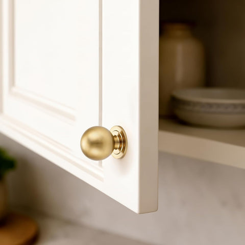 Polished Champagne Bronze Cabinet Knobs, 2 Pack Round Dresser Knobs 0.95"