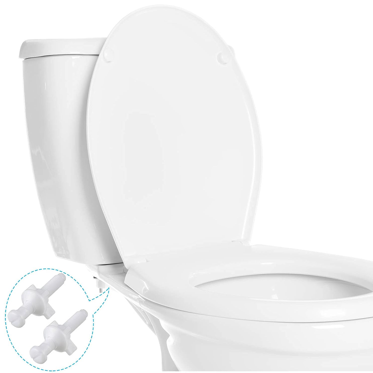 Jetec 2 Pack Toilet Seat Screws Kit, Plastic Bolts Nuts & Washers