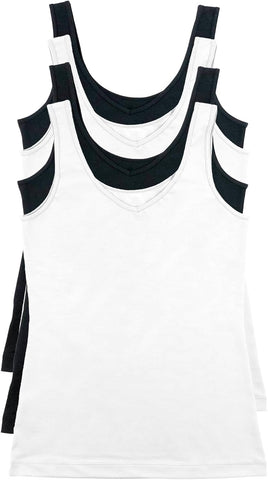 Felina Reversible Cotton Womens Tank Top | 4-Pack
