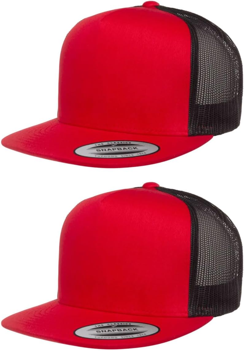 Yupoong 5-Panel YP Classic Trucker Cap | High Profile Flat Visor Snapback