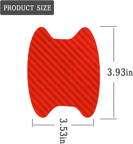 Blilo 8PCS Carbon Fiber Car Door Cup Protector Films, Red