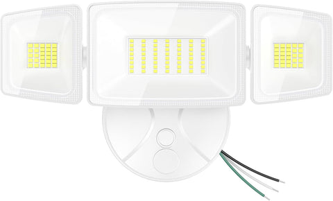 Onforu 75W Flood Lights Outdoor, 7000LM Brightness Security Lights Switch Controlled, 3 Adjustable Heads, IP65 Waterproof, 6500K Wall Mount Exterior LED Flood Light