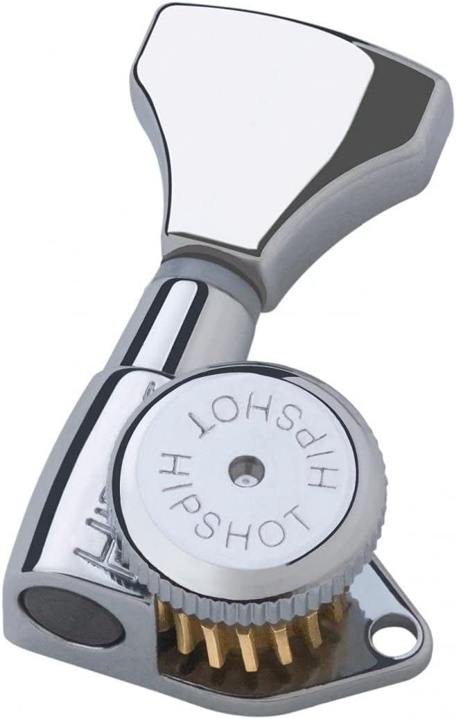 Hipshot Grip-Lock 6 inline 21mm Locking Tuners Universal Mounting Plate UMP included - Chrome