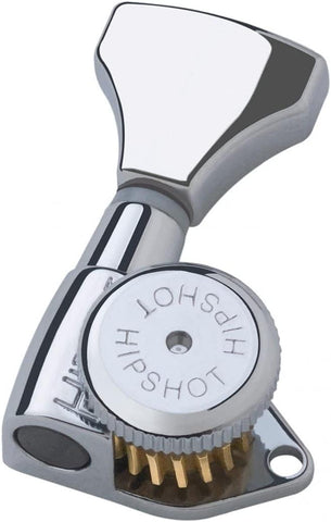 Hipshot Grip-Lock 6 inline 21mm Locking Tuners Universal Mounting Plate UMP included - Chrome