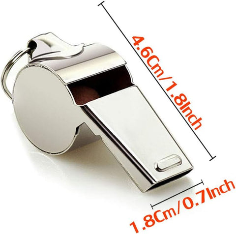 Whistle, 2 Pack Stainless Steel Sports Whistles with Lanyard, Loud Crisp Sound Whistles Great for Coaches, Referees, and Officials
