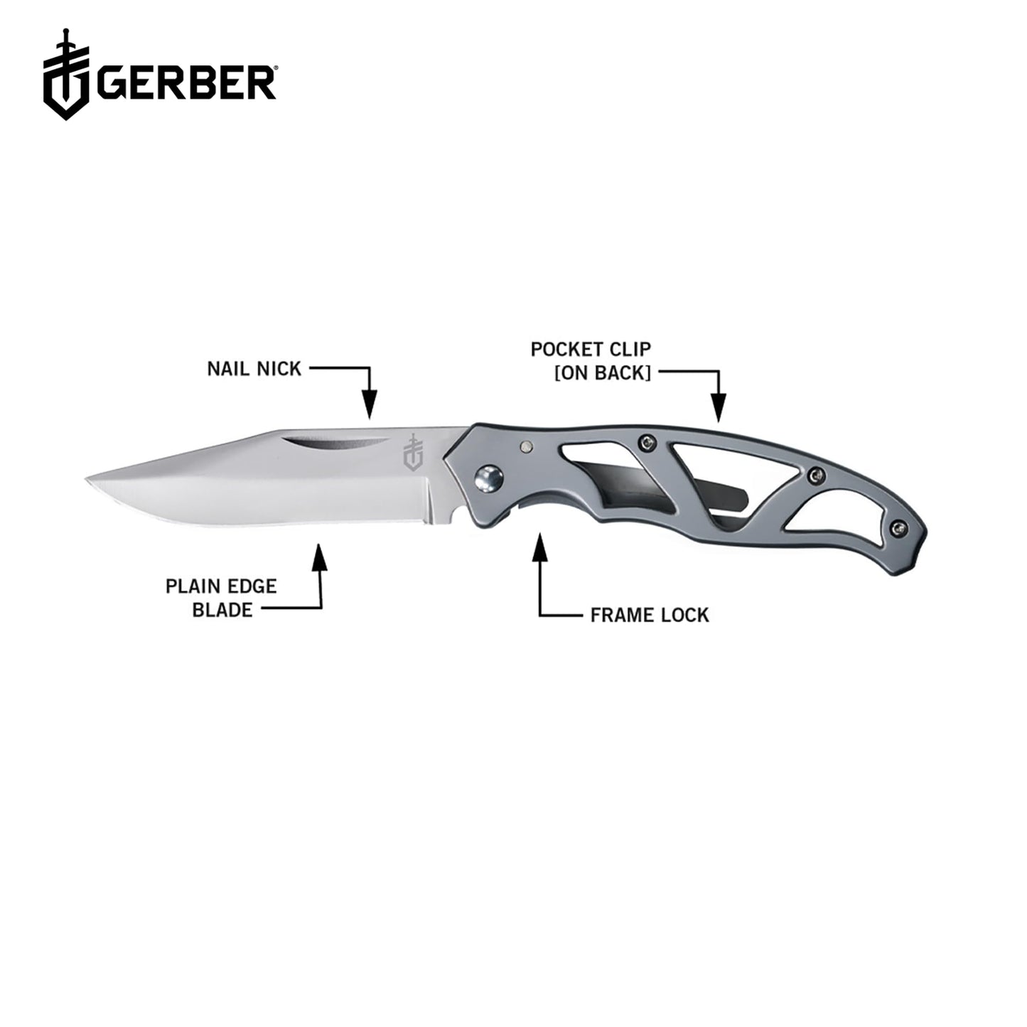 Gerber Gear Paraframe Mini Pocket Knife - 2.2" Plain Edge Blade Length Folding Knife - EDC Gear and Equipment - Stainless Steel