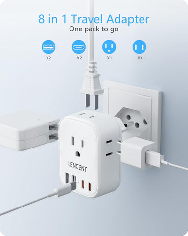 LENCENT Switzerland Travel Plug Adapter, Swiss Power Adaptor with 4 Outlets