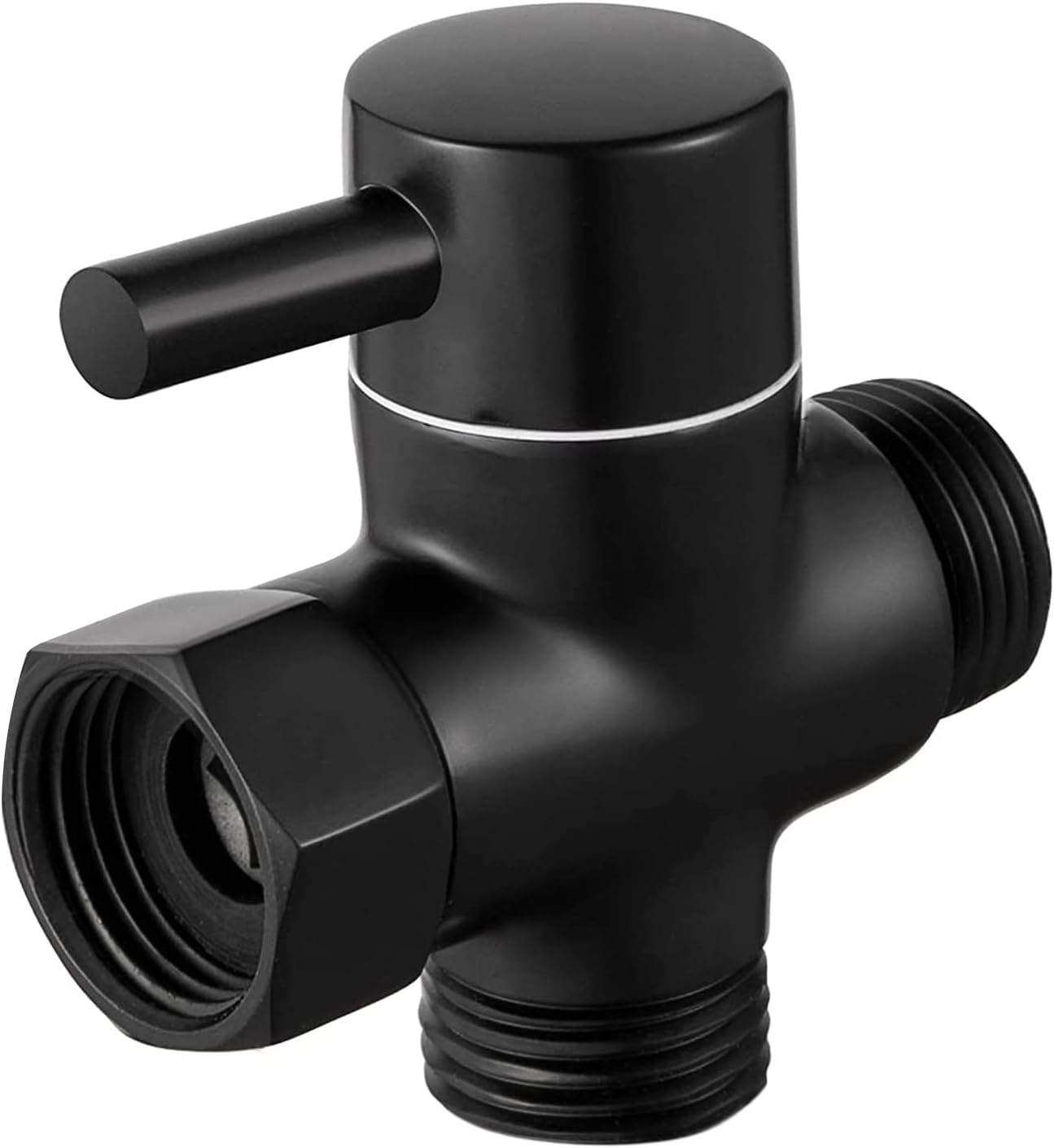 Sneatup Solid Brass 3-way G1/2 Shower Diverter (Matte Black)