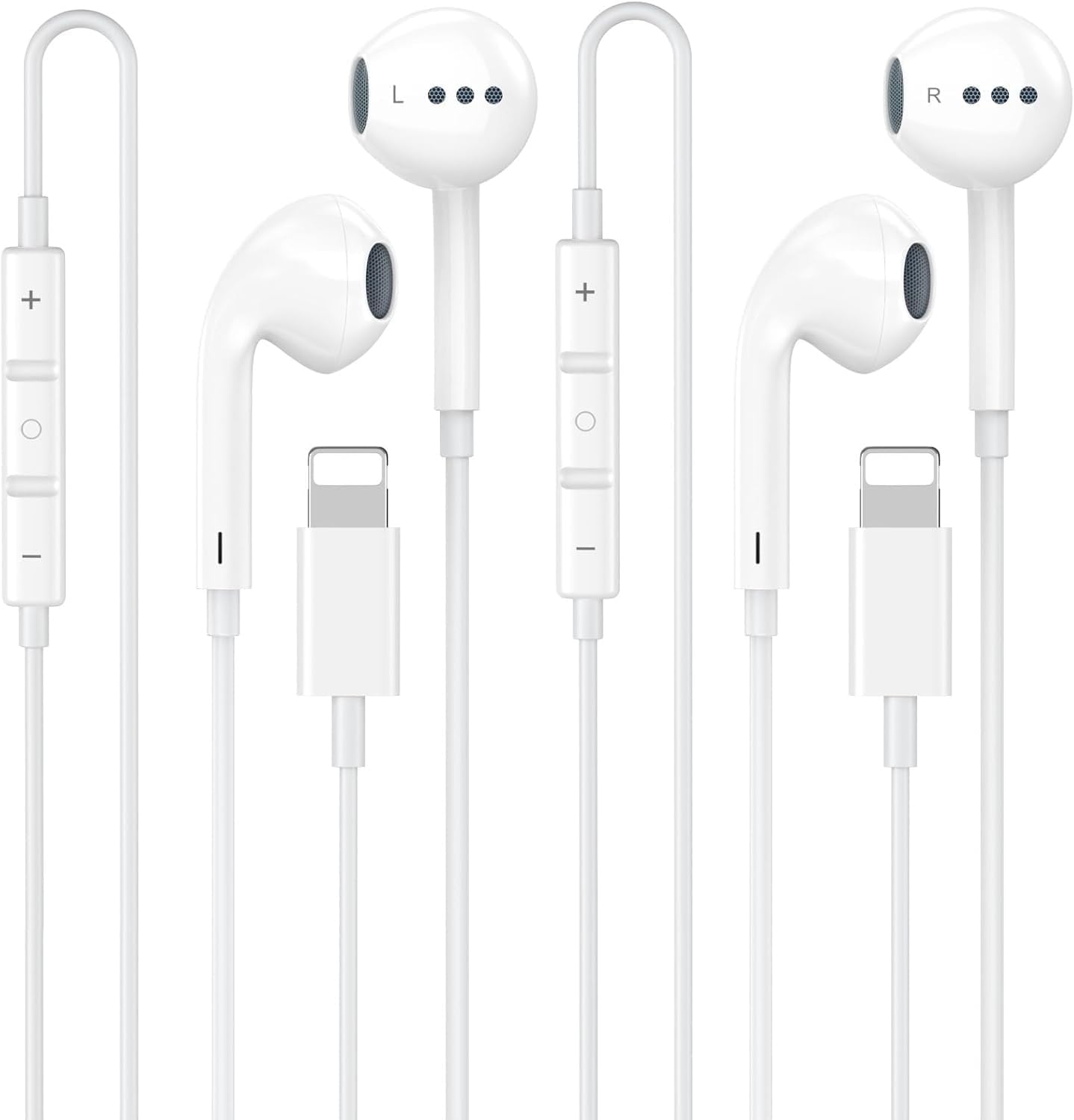 GAXIWILO 2 Packs for iPhone Headphones Wired Earbuds | Earphones with Built-in Microphone & Volume Control HiFi Stereo Nosie Reduction Compatible for 14 13 12 11 Pro Max