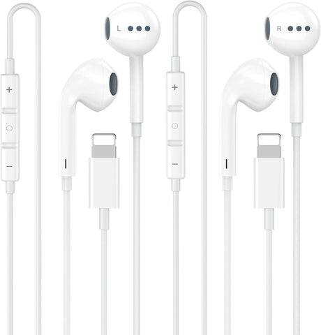 GAXIWILO 2 Packs for iPhone Headphones Wired Earbuds | Earphones with Built-in Microphone & Volume Control HiFi Stereo Nosie Reduction Compatible for 14 13 12 11 Pro Max