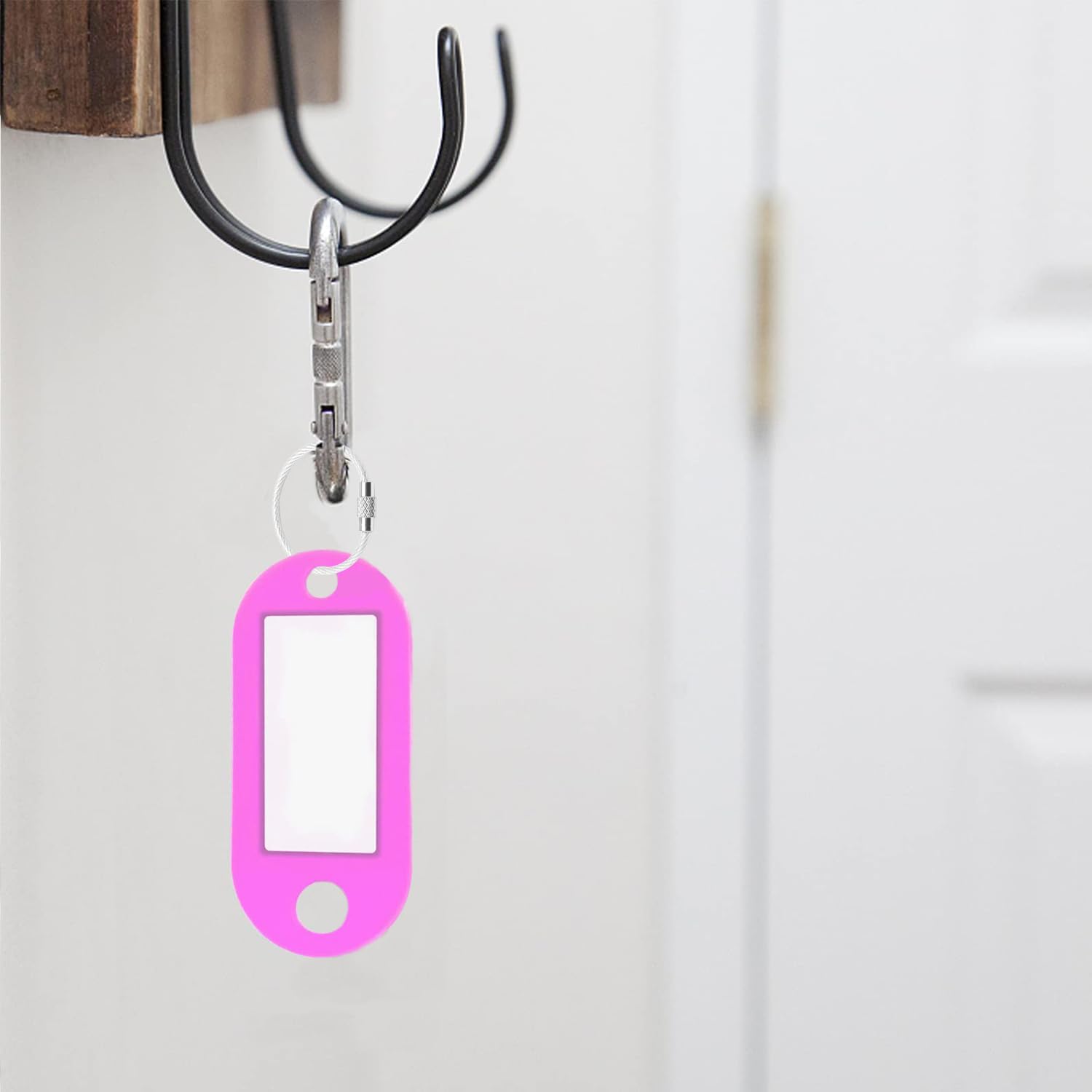 CooBigo Small Keychain Key Ring Holder 25 Pack of 4 Inch Travel Luggage Tag Loops Wire Cable Key Chain for Hanging Car Keys Dog Tag Rings Keeper (THICK: 2mm, Silver)
