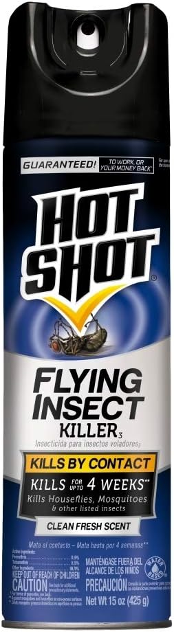Hot Shot Flying Insect Killer Aerosol 15 Oz, Clean Fresh Scent