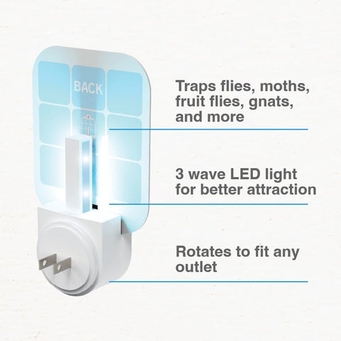 Safer Brand Home SH502-2SR 2 Indoor Plug-in Fly Traps for Flies, Fruit Flies, Moths, Gnats, and Other Flying Insects – 2 Traps + 2 Glue Cards