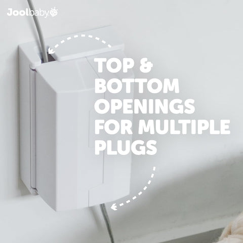 Jool Baby Outlet Cover Box for Child Safety (2 Pack) Duplex & Decorator Electrical Outlet Plates, Concealed Access Buttons, and Spacious Compartment
