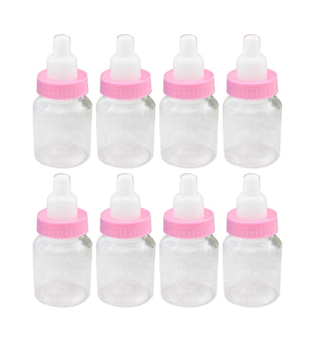 Baby Shower Favor - 36 Pack Pink Mini Milk Bottle Party Favor Gift Bag Boxes 1.5" x 3.5" - Baby Shower Candy Jar.