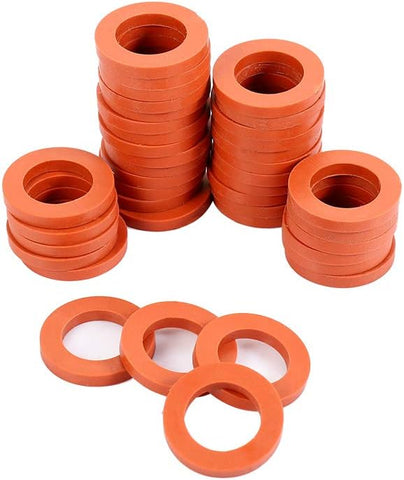 Garden Hose Washer Heavy Duty Rubber Washer, Fit All Standard 3/4" Garden Hose Fittings (40 Pieces)(red)