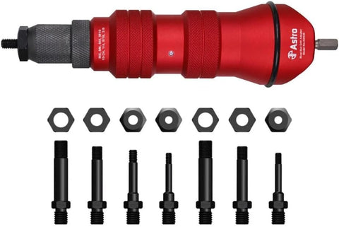 Astro Pneumatic Tool ADN38 XL Rivet Nut Drill Adapter Kit - 3/8" Capacity