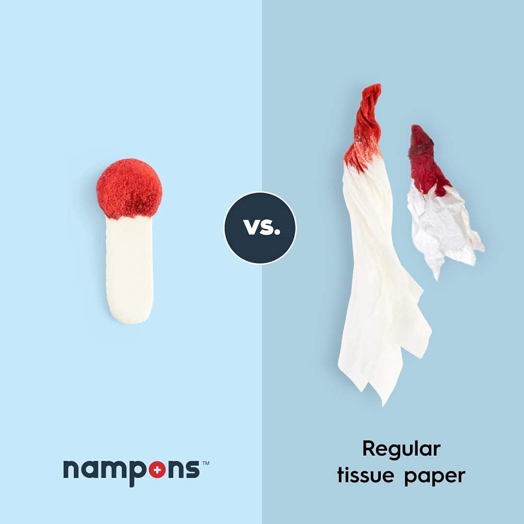 Nampons for Nosebleeds 6 Nose Bleed Stoppers w/Clotting Agent for Adults