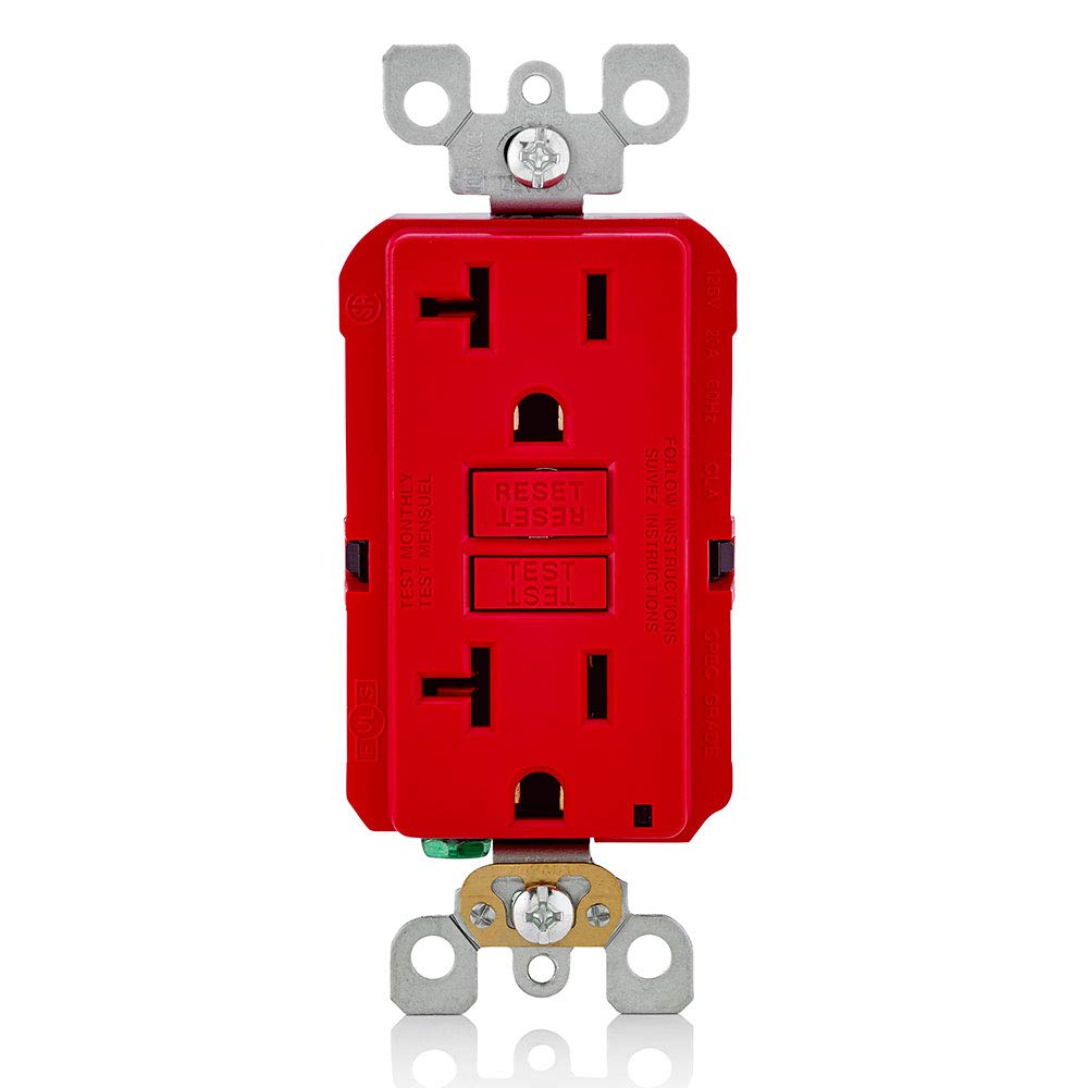 Leviton GFNT2-W Self-Test SmartlockPro Slim GFCI Non-Tamper-Resistant Receptacle with LED Indicator, Wallplate Included, 20-Amp, White