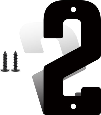 4 Inch Metal House Numbers, Metal Address Numbers, Modern Black House Number for Outside, Outdoor Address Number for Apartment Home Street Office Mailbox (2)