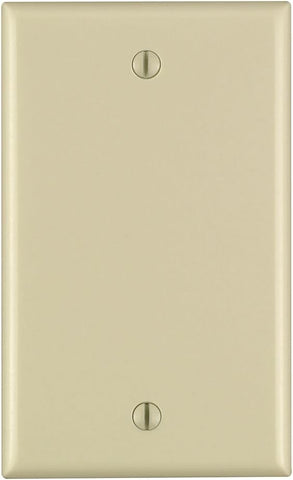 Leviton 86014.0 Standard Size Box Mount 1-Gang No Device Blank Wallplate, Thermoset (25-Pack), Ivory