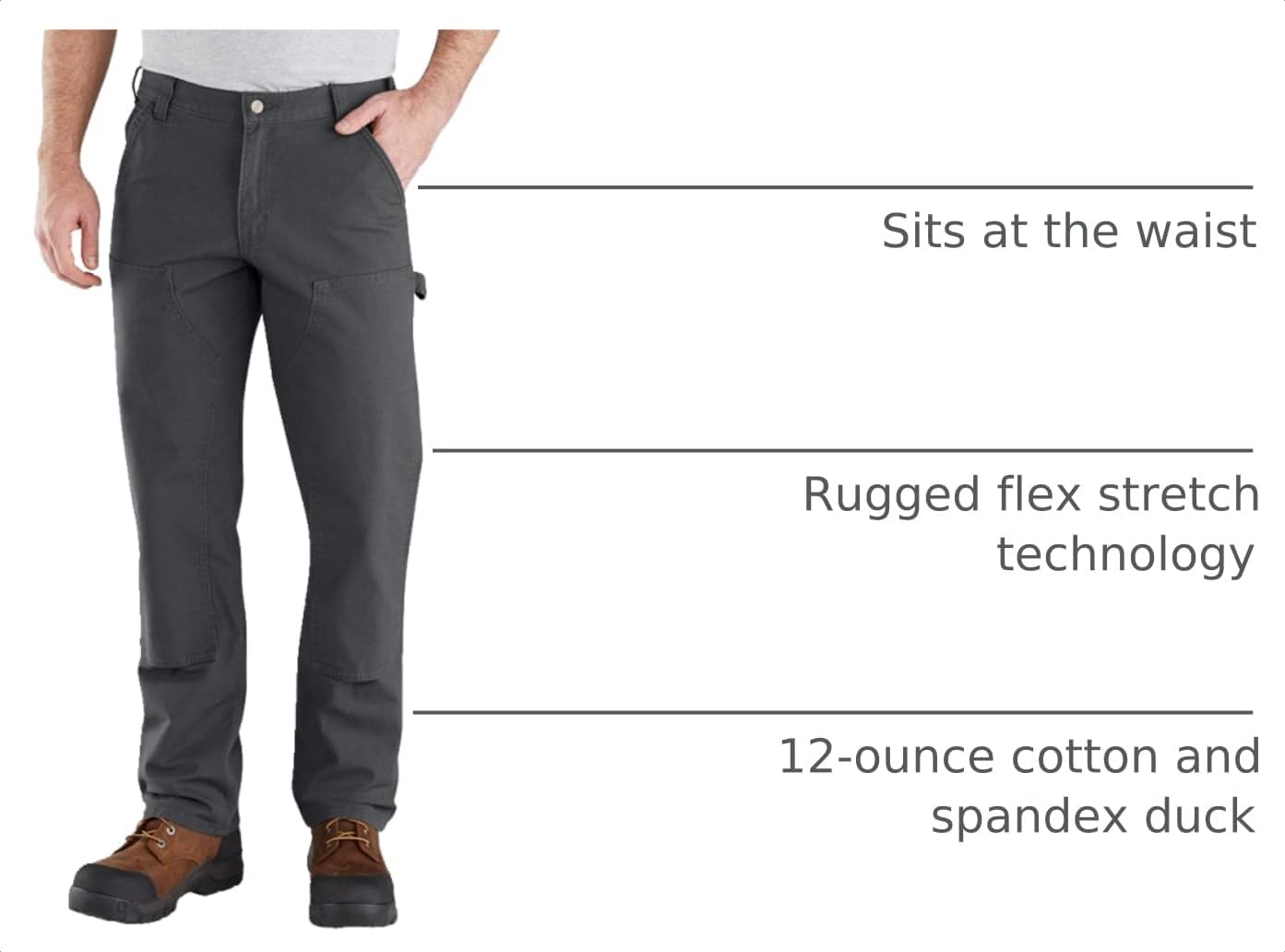 Carhartt Men's Relaxed Straight Rugged Flex® Duck Double-Front Dungaree