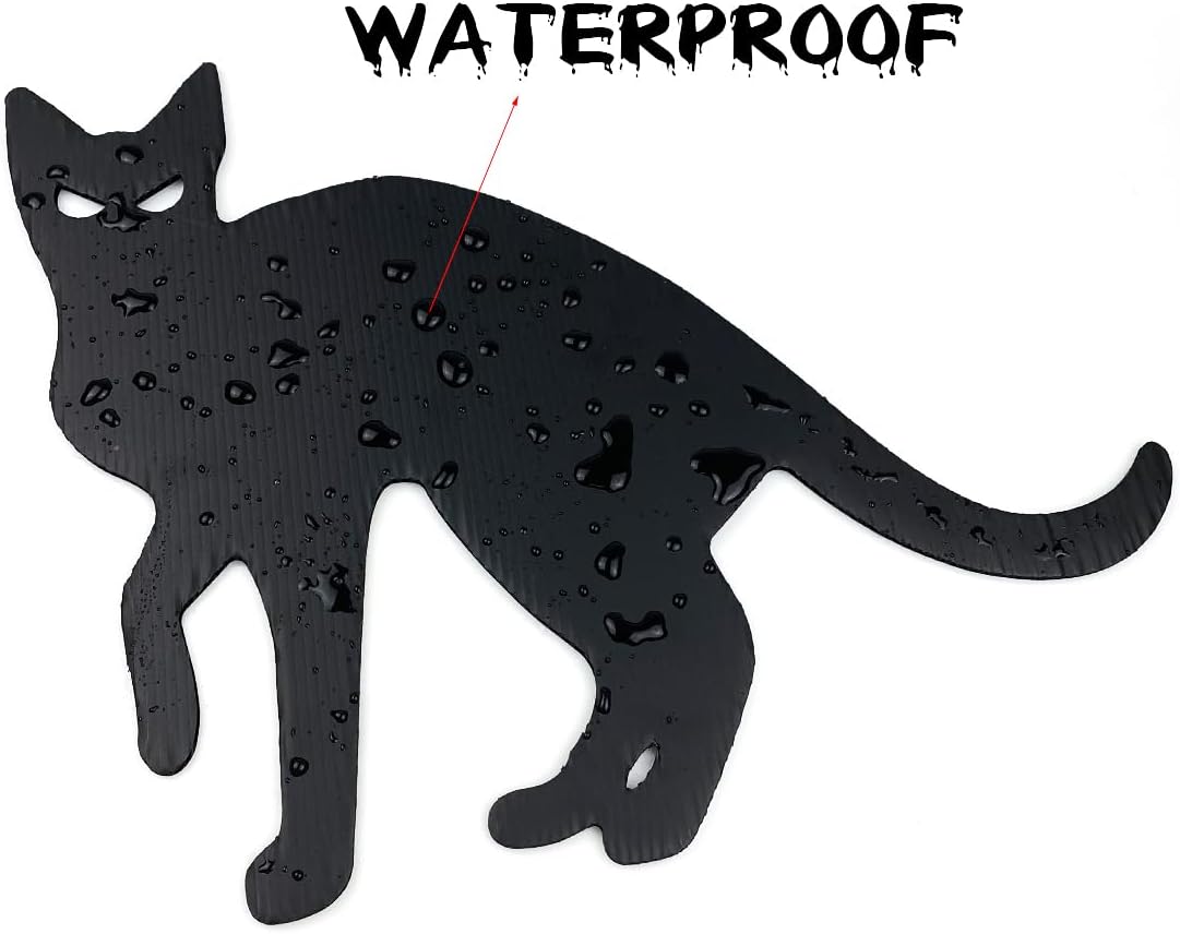 Anditoy 6 Pack Halloween Black Cat Yard Signs with Stakes Scary Silhouette Halloween Decorations for Outdoor Yard Lawn Garden Halloween Decor