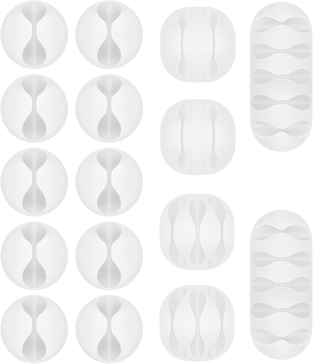 Shintop 16pcs Cable Clips for Organizing Nightstand Phone Chargers (White)