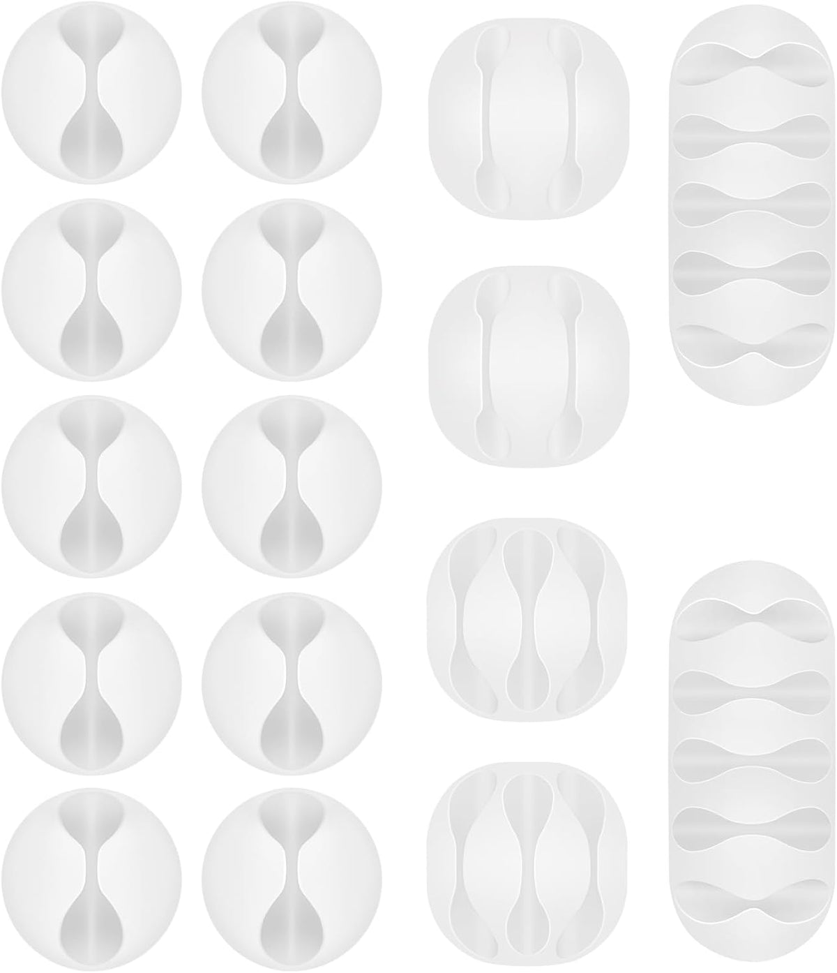Shintop 16pcs Cable Clips for Organizing Nightstand Phone Chargers (White)