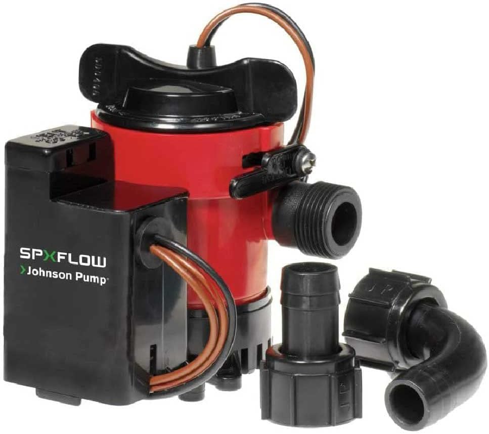 Johnson Pump 05903-00 Cartridge Combo Automatic Submersible Bilge Pump - 12V, 1000 GPH, red