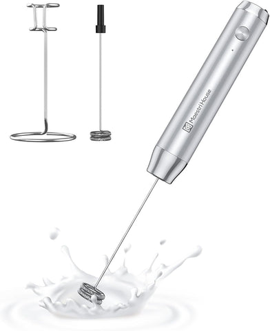 Maestri House LunaFro Rechargeable Milk Frother,Stand & 2 Detachable Whisks