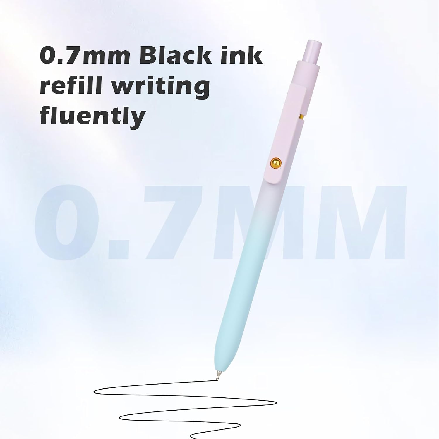 Ddaowanx Gel Pens,6 Pcs 0.7mm Retractable Quick Dry Black Ink Pens