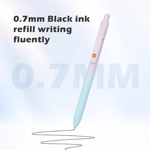 Ddaowanx Gel Pens,6 Pcs 0.7mm Retractable Quick Dry Black Ink Pens