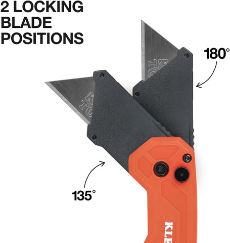 Klein Tools 44307 FLICKBLADE Folding Utility Knife, Subcompact Design with Quick-Change Triple-Ground Carbon Steel Blade, Dual Locking Positions, and Pocket Clip
