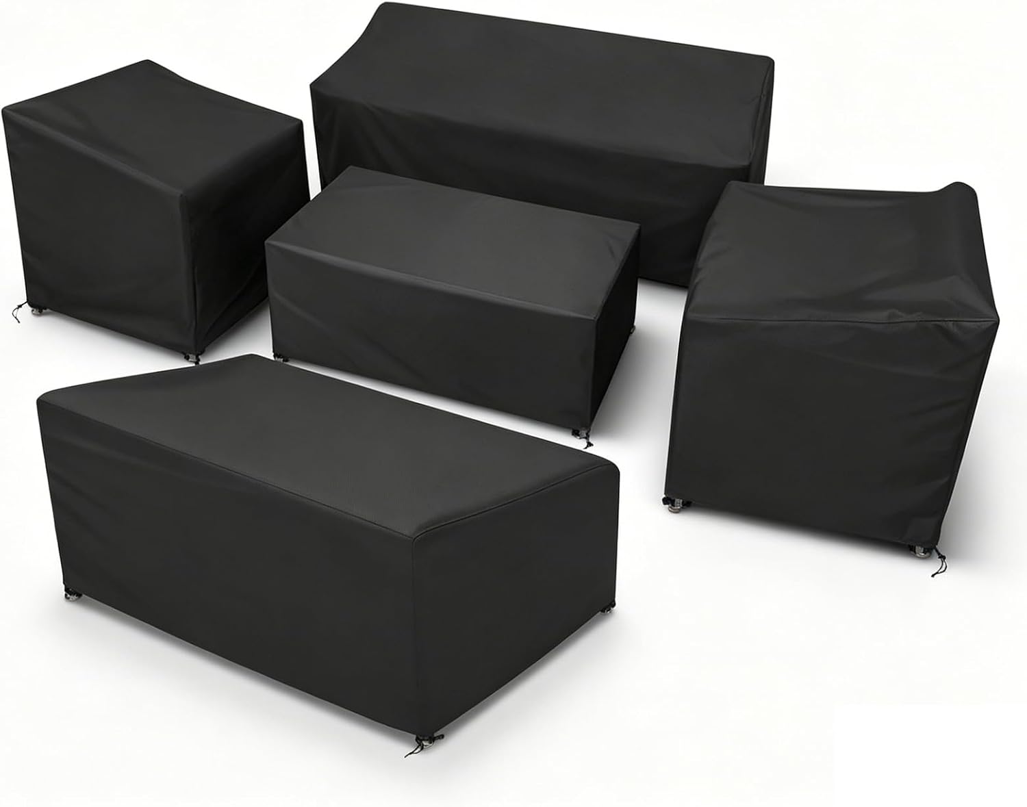 STARTWO Outdoor Furniture Cover Waterproof 5 Piece Set, Large 600D, Black