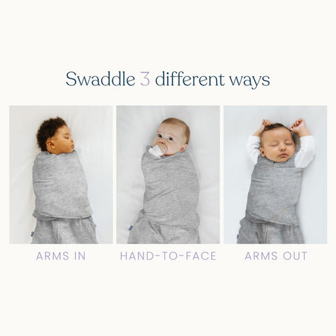 HALO 100% Cotton Sleepsack Swaddle, 3-Way Adjustable Wearable Blanket, TOG 1.5, Baby Blue, Newborn, 0-3 Months