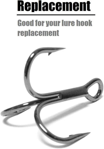 Fishing Hooks Treble Hooks for Hook Upgrade Cutting Blade 4X Strong Short Shank Black Nickle