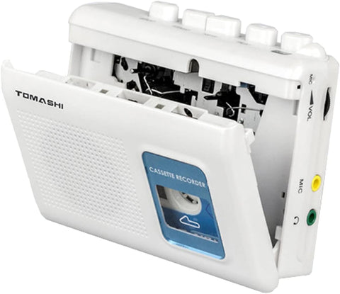 TOMASHI Portable Cassette Player Tape Recorder with Built-in Speaker,Microphone,Headphone Jack-, 4.57 x 3.54 x 1.38inch
