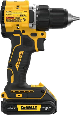DEWALT ATOMIC 20-Volt MAX Brushless Cordless 1/2 in. Drill Driver (Tool-Only) DCD794B