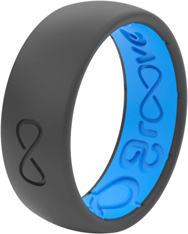 Groove Life Silicone Ring for Men, Breathable Rubber Wedding Band, Flexible