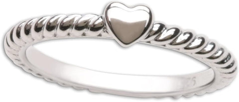 Precious Pieces Rope Heart Ring, 925 Sterling Silver